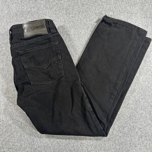Rock & Roll Denim Revolver Straight Black Jeans Mens 29x30 Slim Straight